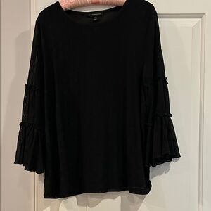Lane Bryant Black Ruffle Sleeve Blouse